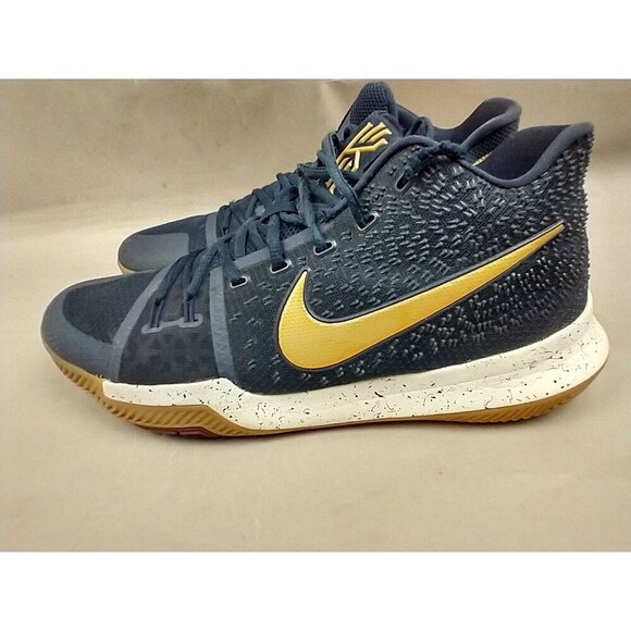 NIKE KYRIE 3 OBSIDIAN METALLIC GOLD BLUE SUMMIT Mens 12.5 852395-400 Sneakers - Picture 3 of 12